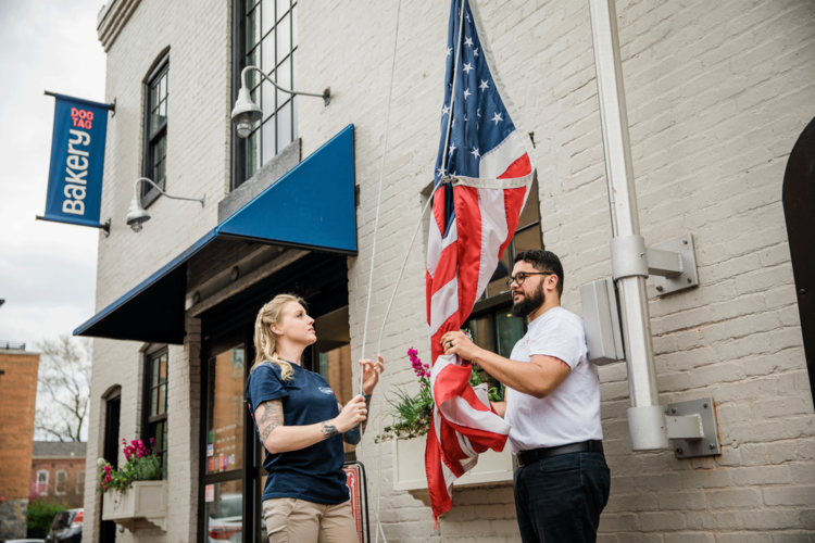 Fellows outside of Dog Tag