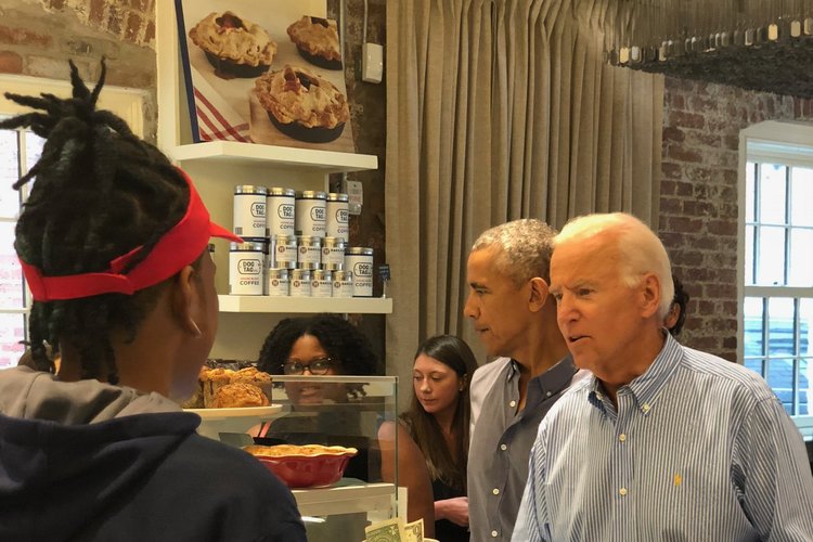 Obama and Biden at Dog Tag